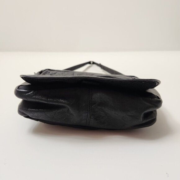 Vintage Wilsons Leather Convertible Purse Black Crossbody Fanny Belt Bag 90s Y2K - Picture 7 of 16